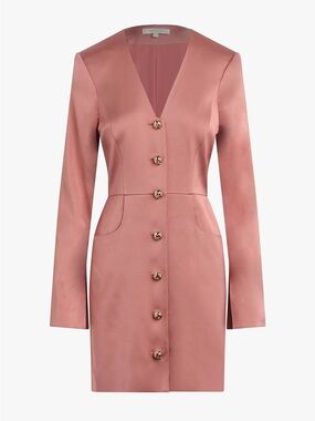 NWT Favorite Daughter Audrey Sating Long Sleeve Mini dress